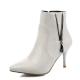 White Side V Zippers Womens Stiletto High Heels Ankle Boots Shoes High Heels Zvoof
