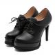 Black School Lace Up High Stiletto Heels Oxfords Shoes Oxfords Zvoof