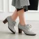 Grey Baroque Vintage Lace Up High Heels Oxfords Shoes High Heels Zvoof