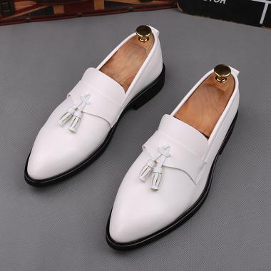 White Pointed Head Business Mens Loafers Dress Shoes Loafers