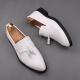 White Pointed Head Tassels Dapper Mens Loafers Flats Dress Shoes Loafers Zvoof