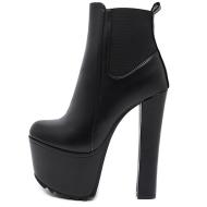 Black Ankle Funky Platforms Sole Super High Heels Boots
