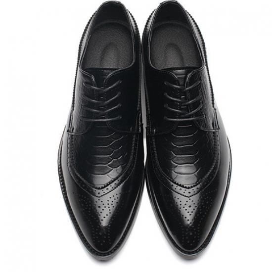 Black Lace Up Pointed Head Formal Mens Oxfords Dress Shoes ...