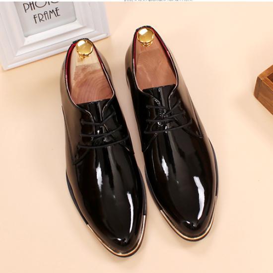 Black Patent Dapper Mens Prom Oxfords Business Dress Shoes Oxfords Zvoof