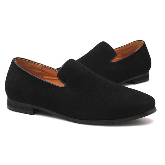 Black Suede Dapper Mens Prom Loafers Dress Shoes Loafers Zvoof