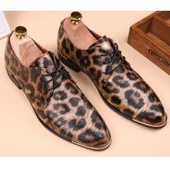 Brown Leopard Mens Prom Oxfords Business Dress Shoes