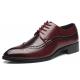Burgundy Lace Up Pointed Head Formal Mens Oxfords Dress Shoes Oxfords Zvoof