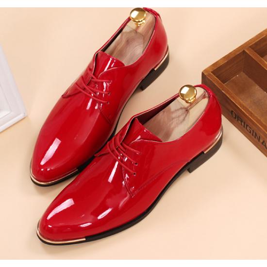 Red Patent Dapper Mens Prom Oxfords Business Dress Shoes Oxfords Zvoof
