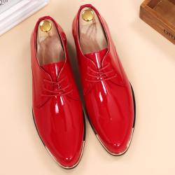 Red Patent Dapper Mens Prom Oxfords Business Dress Shoes