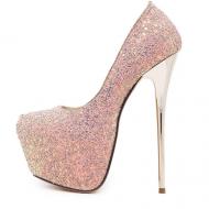 Pink Glitters Bling Bling Bridal Platforms Super High Stiletto Heels Shoes