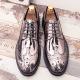 Silver Metallic Dapper Mens Lace Up Oxfords Dress Shoes Oxfords Zvoof