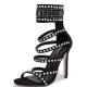 Black Strappy Ankle Cuff Tribal High Stiletto Heels Sandals Shoes Sandals Zvoof