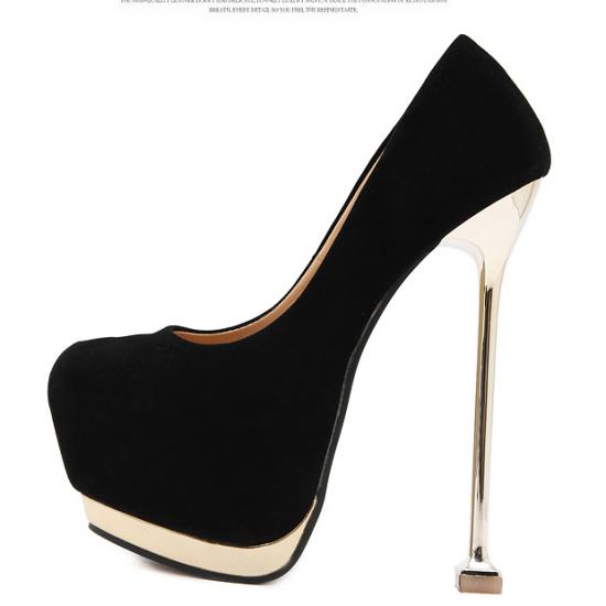 Black Suede Gold Sexy Platforms Super High Stiletto Heels Shoes Super High Heels Zvoof
