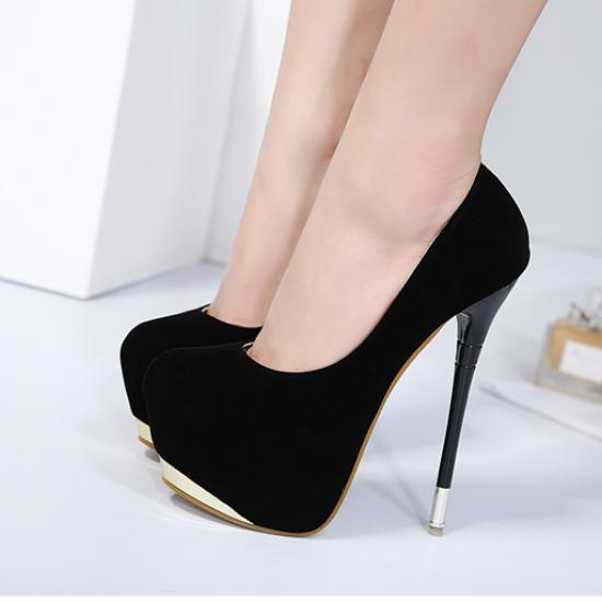Black Suede Party Platforms Super High Stiletto Heels Shoes ...