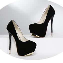 Black Suede Party Platforms Super High Stiletto Heels Shoes