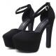 Black Suede Platforms High Stiletto Heels Mary Jane Sandals Shoes Platforms Zvoof