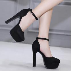 Black Suede Platforms High Stiletto Heels Mary Jane Sandals Shoes