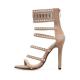 Khaki Strappy Ankle Cuff Tribal High Stiletto Heels Sandals Shoes Sandals Zvoof