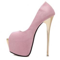 Pink Satin Bridal Peep Toe Platforms Super High Stiletto Heels Shoes