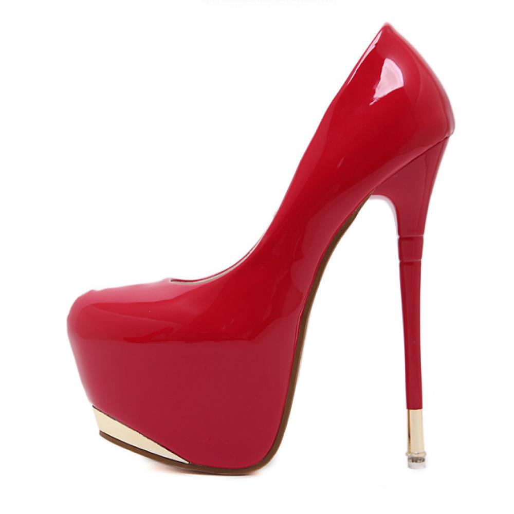 Red Patent Glossy Party Platforms Super High Stiletto Heels ...