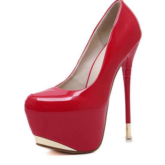 Red Patent Glossy Party Platforms Super High Stiletto Heels ...