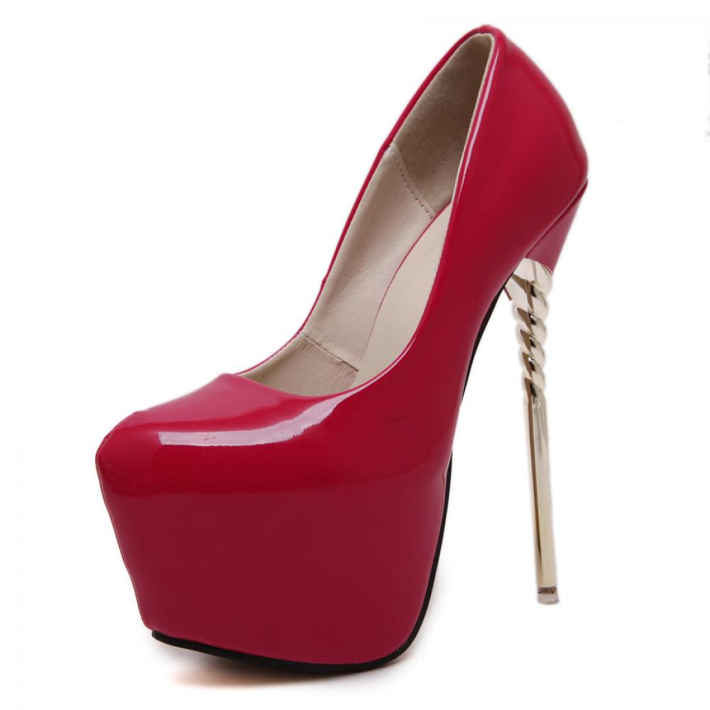 Red Patent Sexy Platforms Swirl Super High Stiletto Heels ...