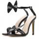Black Diamante Bling Bow High Stiletto Heels Sandals Shoes Sandals Zvoof