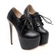 Black Lace Up Oxfords Platforms Stiletto Super High Heels Shoes Super High Heels Zvoof