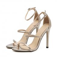 Gold Thin Straps Party High Stiletto Heels Sandals Shoes