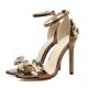 Gold White Chamomile High Stiletto Heels Bridal Party Sandals Shoes Sandals Zvoof