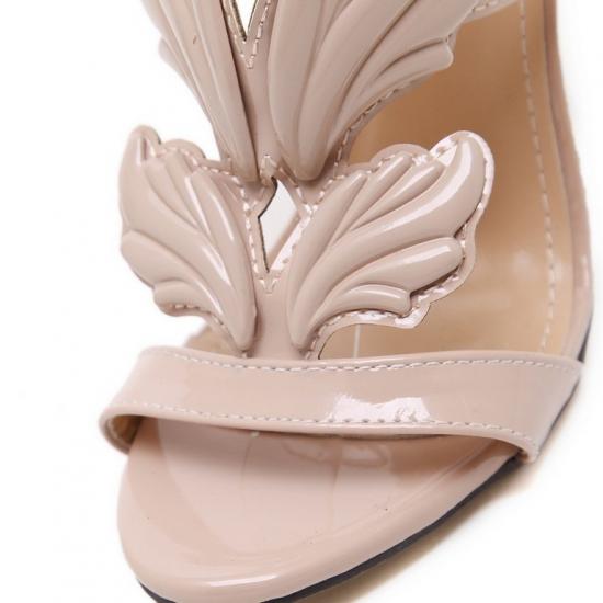 Khaki Angel Wings Flame High Stiletto Heels Bridal Party Sandals Sandals Zvoof