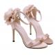 Pink Satin Giant Rose Party High Stiletto Heels Sandals Shoes Sandals Zvoof