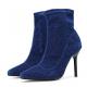 Blue Bling Bling Stretchy Ankle Stiletto High Heels Boots High Heels Zvoof