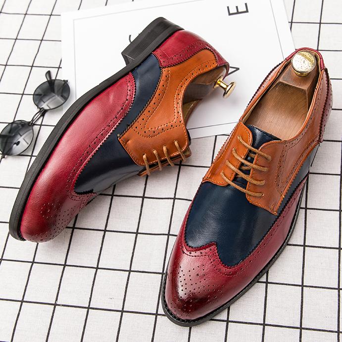 Details about   Mens Oxfords Wing Tip Carved Lace up Party Low Top Faux Leather Business Shoes L 