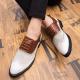 White Brown Lace Up Baroque Mens Oxfords Dress Shoes Oxfords Zvoof