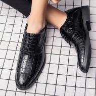 Black Croc Lace Up Formal Dapper Mens Formal Oxfords Dress Shoes