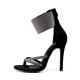 Black Diamantes Ankle Cuff Bling Party High Stiletto Heels Sandals Shoes Sandals Zvoof