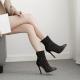 Black Suede Bling Stage Party Ankle Stiletto High Heels Boots High Heels Zvoof