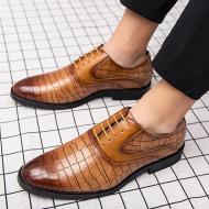 Brown Croc Lace Up Formal Dapper Mens Formal Oxfords Dress Shoes
