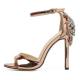 Gold Diamantes Crystals Bling Brdial High Stiletto Heels Sandals Shoes Sandals Zvoof