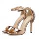 Gold Diamantes Crystals Bling Brdial High Stiletto Heels Sandals Shoes Sandals Zvoof