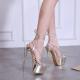 Gold Strappy Goddess Bridal Platforms High Stiletto Heels Sandals Shoes Super High Heels Zvoof
