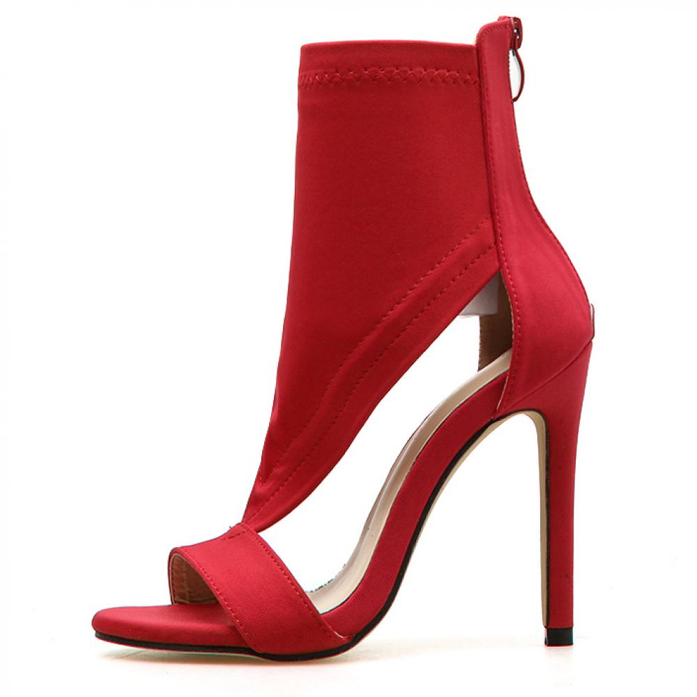 Red Bandages T Strap Stiletto High Heels Sandals Shoe High ...