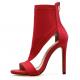 Red Bandages T Strap Stiletto High Heels Sandals Shoe High Heels Zvoof