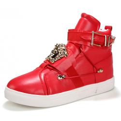 Red Gold Medusa High Top Punk Rock Mens Sneakers Shoes