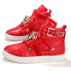 Red Gold Medusa High Top Punk Rock Mens Sneakers Shoes