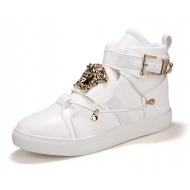 White Gold Medusa High Top Punk Rock Mens Sneakers Shoes