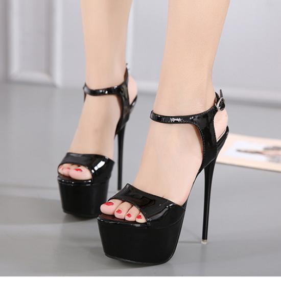 Black Patent Sexy Platforms Super High Stiletto Heels Shoes ...