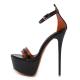 Black Patent Stage Platforms Super High Stiletto Heels Sandals Shoes Super High Heels Zvoof