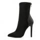 Black Satin Patent Party Stage Stiletto High Heels Boots Shoes High Heels Zvoof